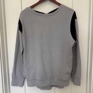 The North Face Gray with Black mesh crisscross back sweatshirt Large